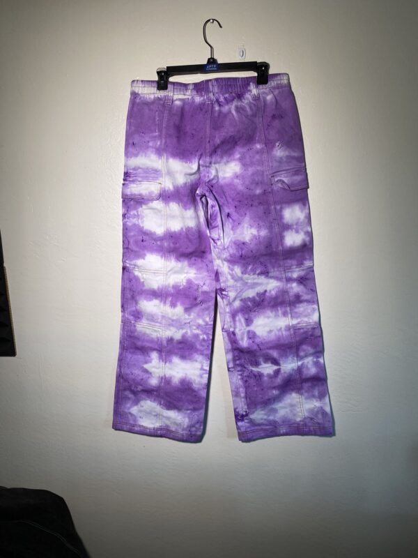 Purple & Cream Custom cargo Jeans - Image 2